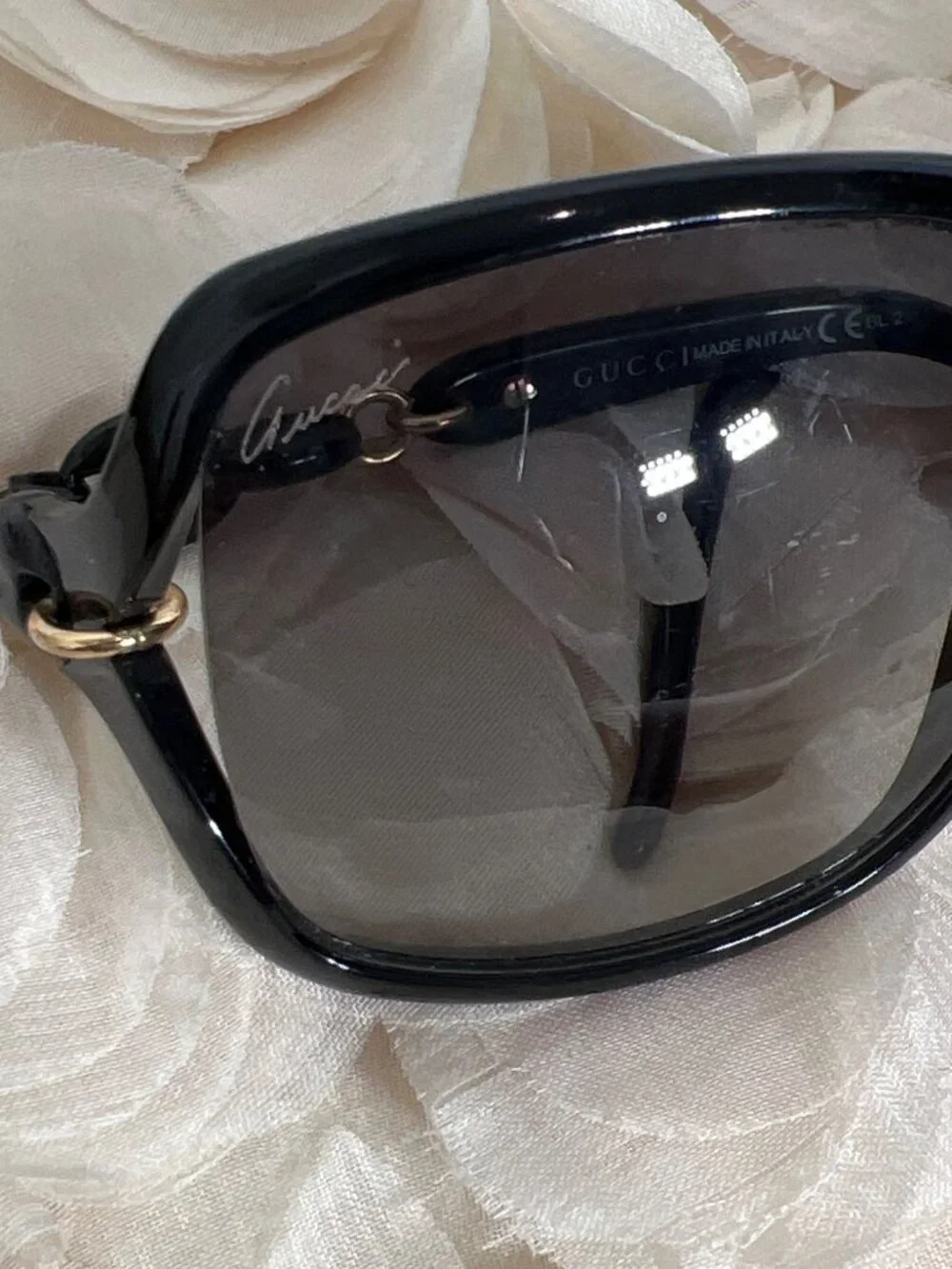 GUCCI Sunglasses GG 3584/S 59-15-115 Black and Rose Gold EUC